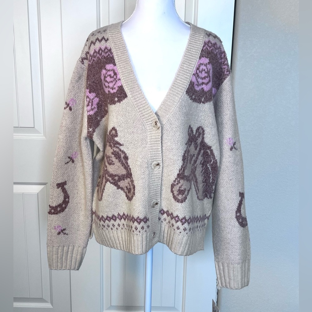 Haute Hippie Horse Floral Horseshoe Cardigan Sz Large
Year of the Horse - Picture 3 of 11